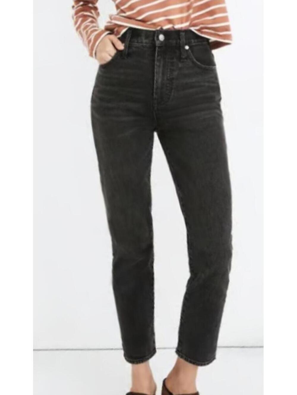 Madewell The Perfect Vintage Crop Jean in Black light acid wash- Women's 24